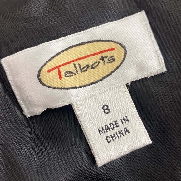 TALBOTS Classic Black Silk Neckline Knee Length Dress Business Wedding Event 8 - Picture 7 of 7